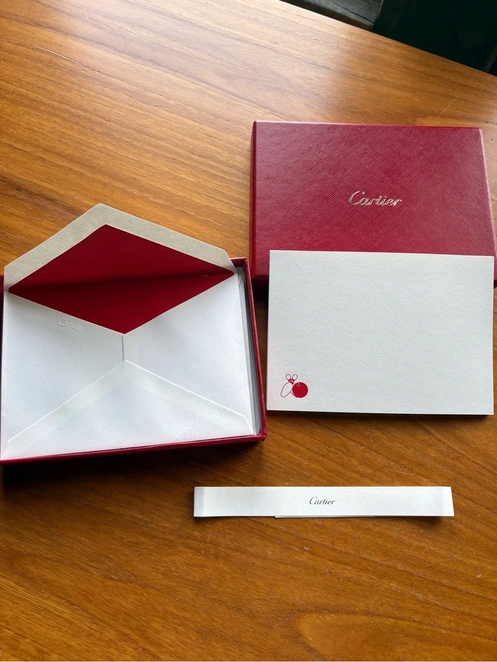 Vintage Cartier Stationery Set - Rare Bowling Motif (10 Cards & Envelopes) NIB